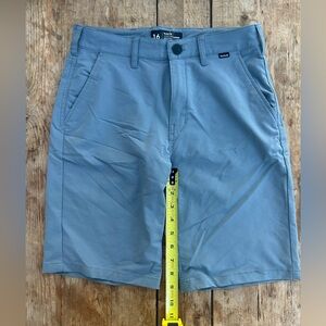 9 in Hurley/Nike dry fit boys Slate Blue Flat Front Shorts